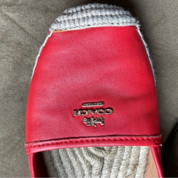 Coach Genuine Leather Rhodelle Espadrille Flat Loafers Slip-On Shoes Size US 6 - Picture 2 of 10
